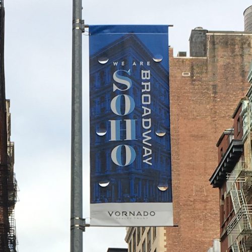 We Are 奥10 SoHo Broadway Banner with Vornado Sponsorship Logo